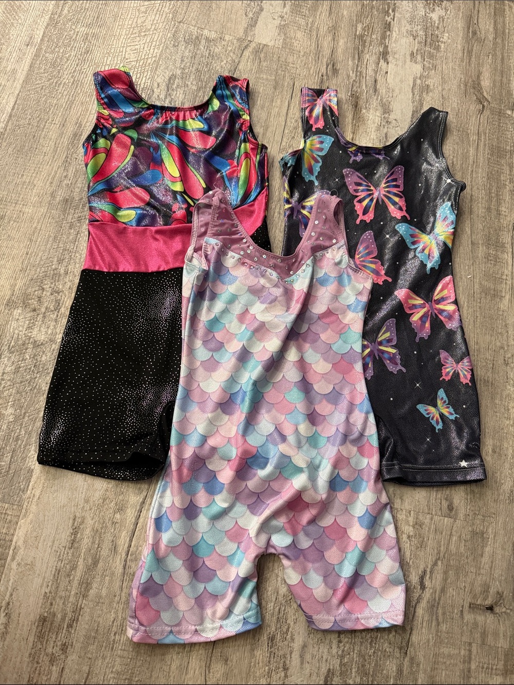 Girls Multicolor Dance/Leotard Bundle - Butterflies, Mermaid Scales & Sparkle
